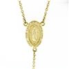 Image 5 : NEW 14k Gold Long 26" Polished Bead Our Lady of Guadalupe Rosary Crucifix Chain