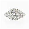 Image 4 : Antique Belle ï¿½poque Platinum 1.32 ctw European Diamond Filigree Engagement Ri