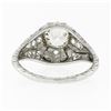 Image 7 : Antique Belle ï¿½poque Platinum 1.32 ctw European Diamond Filigree Engagement Ri