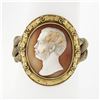 Image 1 : Antique Victorian 21k Gold LARGE Thomas Saulini Cameo Curb Mesh Link Bracelet