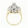Image 8 : Vintage 14k White Yellow Gold .62 ctw Round Diamond Spray Cluster Cocktail Ring