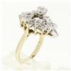 Image 9 : Vintage 14k White Yellow Gold .62 ctw Round Diamond Spray Cluster Cocktail Ring