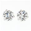Image 4 : NEW 14k White Gold 3.03 ctw Martini Prong Set GIA Round Diamond Stud Earrings