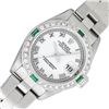 Image 1 : Rolex Ladies Quickset White Roman Diamond & Emerald Datejust Wristwatch
