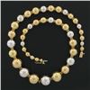 Image 4 : Vintage 18k Rose White Yellow Gold Graduated Round Ball Bead 6.0-14.3mm Necklace
