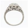 Image 7 : Antique Art Deco 18k White Gold .21 ctw Diamond Solitaire Filigree Engagement Ri