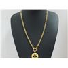 Image 2 : Chanel Gold-tone Metal CC Logo Cutout Sunburst Pendant Necklace