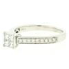 Image 2 : 14k White Gold 0.79 ctw Illusion Solitaire Princess Cut Diamond Engagement Ring
