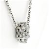 Image 3 : New 14K White Gold 1.05 ctw G VS1 Diamond Petite Flower Cluster Pendant Necklace
