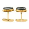 Image 5 : Vintage Men 18k Gold Oval Carved Intaglio Gray Hematite Knight Trojan Cuff Links