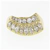 Image 4 : Vintage 18K Yellow Gold 1.40 ctw Graduated Marquise & Round Cut Diamond Band Rin