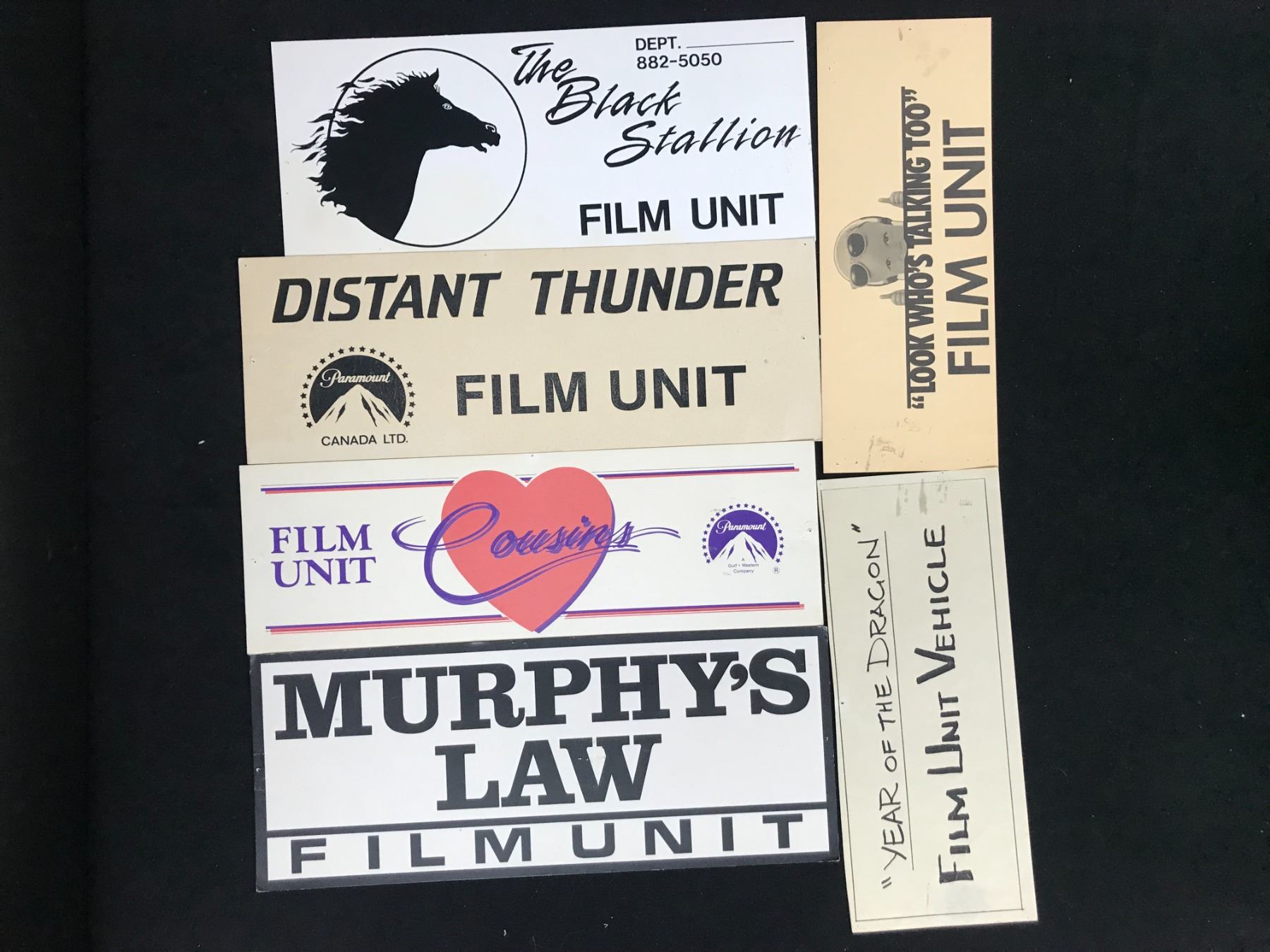 VINTAGE MOVIE SET FILM UNIT SIGNS LOT