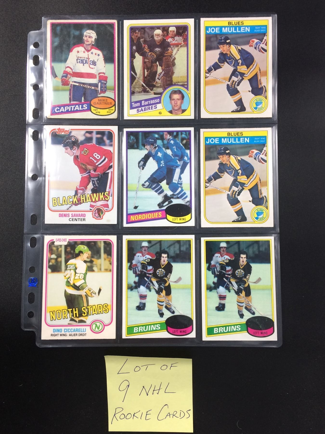 LOT OF 9 NHL ROOKIE CARDS VINTAGE STARS