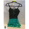 Image 1 : DANCE COSTUME EMERALD & BLACK SEQUENCE