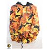 Image 1 : MENS M ORANGE CAMO FALL JACKET WITH HOODIE