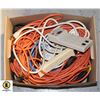 Image 1 : EXTENSION CORDS/SURGE PROTECTORS- BOX LOT