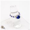 Image 1 : #378-2 CT BLUE CUBIC ZIRCONIA WITH CHANNEL SET