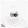 #376-1.50 CT BLUE COLORED CENTER SURROUNDED BY