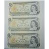 Image 1 : 5)  LOT OF 3 CANADIAN $1.00 BANKNOTES WITH