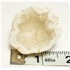 8)  NATURAL SPLIT WHITE AGATE CRYSTAL GEODE,