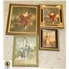 VINTAGE FRAMED PORTRAIT PRINTS 4 PCS