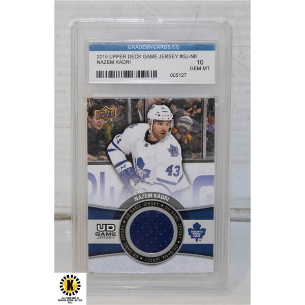 NAZEM KADRI GAME JERSEY 10 GEM-MT MAPLE LEAFS