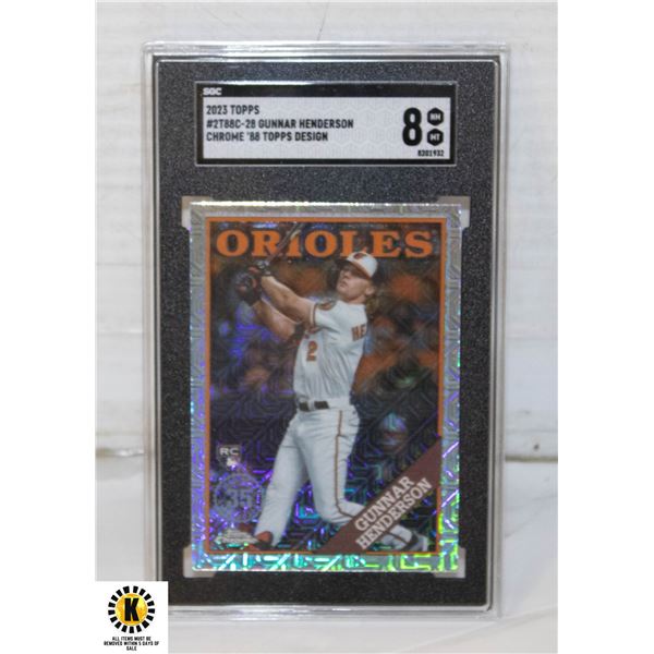 GUNNAR HENDERSON ROOKIE CARD SGC NM MT 8 ORIOLES