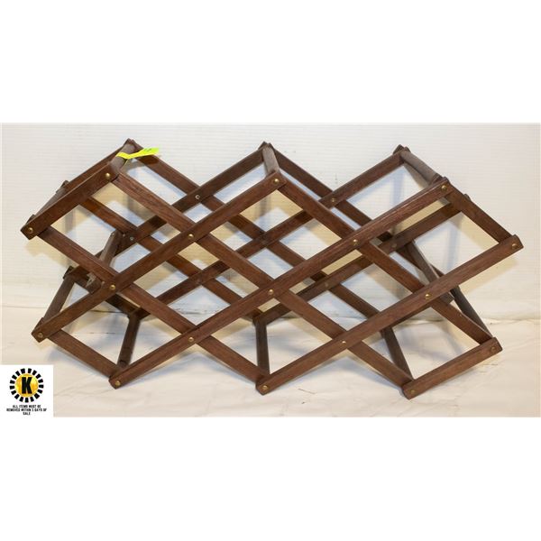 VINTAGE WOOD WINE RACK 8 BOTTLES