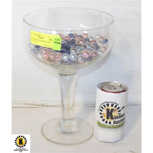 DECORATIVE OVERSIZED WINE GLASS WITH