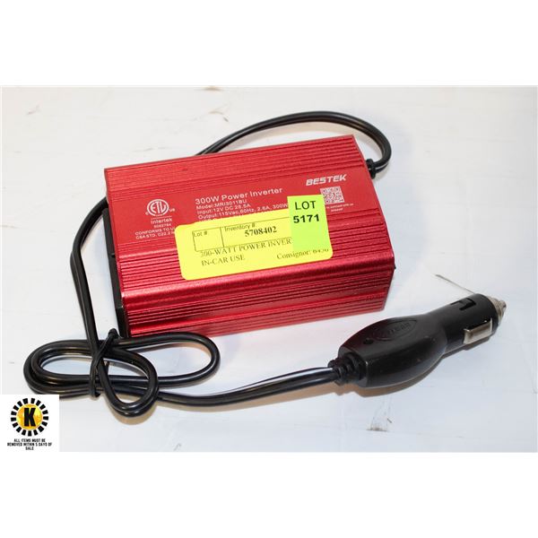 300-WATT POWER INVERTER FOR IN-CAR USE