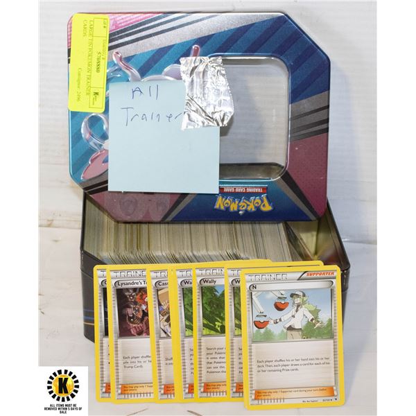 LARGE TIN POKEMON TRAINER CARDS