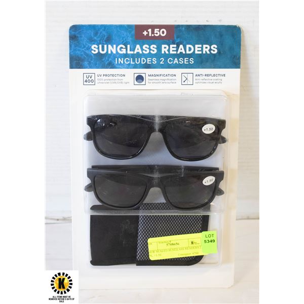 NEW SEALED SUNGLASS READERS 2 PK, +1.50