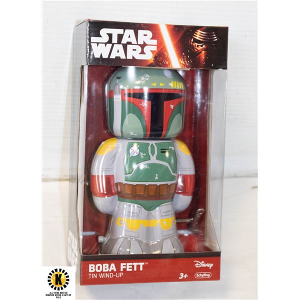 STAR WARS BOBA FETT WINDUP TIN TOY