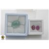 Image 1 : #107-RED RUBY 5.00CT & UNTREATED PRENITE 11.60CT