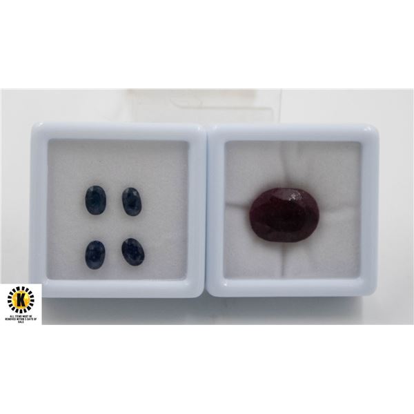 #85-HEATED BLUE SAPPHIRE 3.90CT & RUBY 17.90CT