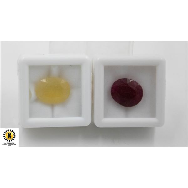 #94-UNHEATED YELLOW OPAL 5.0CT & RUBY 9.45CT