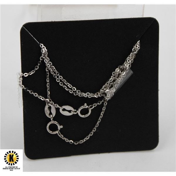 #21-STERLING SILVER NECKLACE 18"/2 PCS