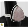 #27-NATURAL PINK ROSE QUARTZ RING SIZE 6.5