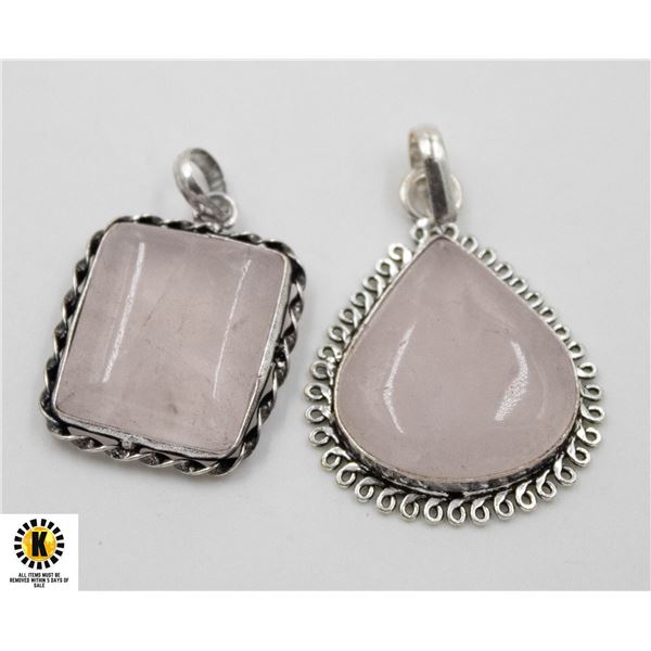 #55-NATURAL PINK ROSE QUARTZ  PENDANT