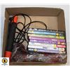 Image 1 : BOX OF HOME FITNESS DVDS AND ACCESSORIES