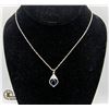 Image 1 : #290-7X10 PEAR SHAPED PURPLE CUBIC ZIRCONIA SET IN