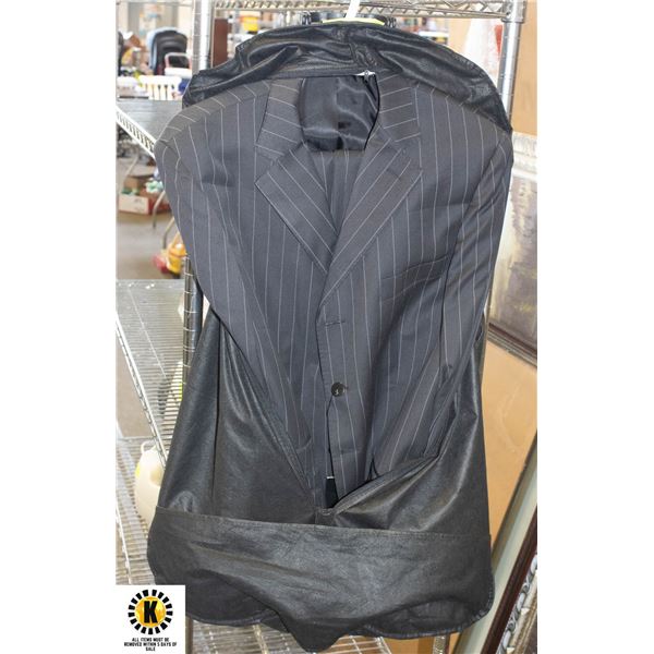 NEW MEN'S BLACK PINSTRIPE SUIT COAT AND