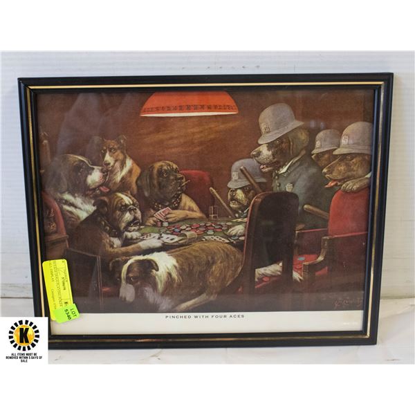 VINTAGE DOGS PLAYING POKER WALL DISPLAY