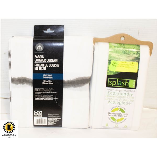 NEW IN PKG ECO FRIENDLY HVY SHOWER CURTAIN LINER