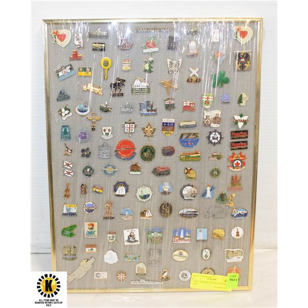 12X15.5 FRAME OF COLLECTABLE PINS