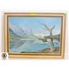 Image 1 : 24" X 32" LANDSCAPE PAINTING 1974 GLACIER