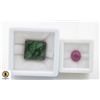 Image 1 : #98-HEATED RUBY 4.00CT  & EMERALD 23.05 CT GEMSTON