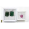Image 1 : #94-HEATED RUBY 3.60CT & EMERALD 18.75 CT GEMSTONE