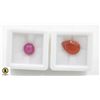 #108-HEATED RUBY 4.25CT  & CAMELIAN 4.30CT