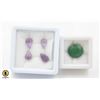 #119-UNHEATED AMETHYST 8.70CT  & EMERALD 8.20CT